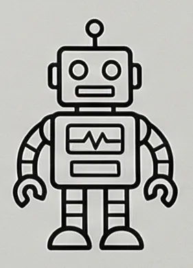a robot with a smile on it s face.webp
